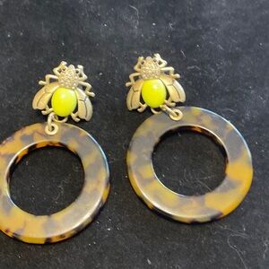 Stella & Dot Tortoise and Yellow Bee Earrings